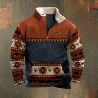Stylischer Viertel-Zip-Pullover für Herren - Pelle in Braun