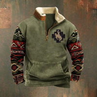 Stylischer Viertel-Zip-Pullover für Herren - Pelle in Grün