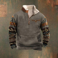 Stylischer Viertel-Zip-Pullover für Herren - Pelle in Grau