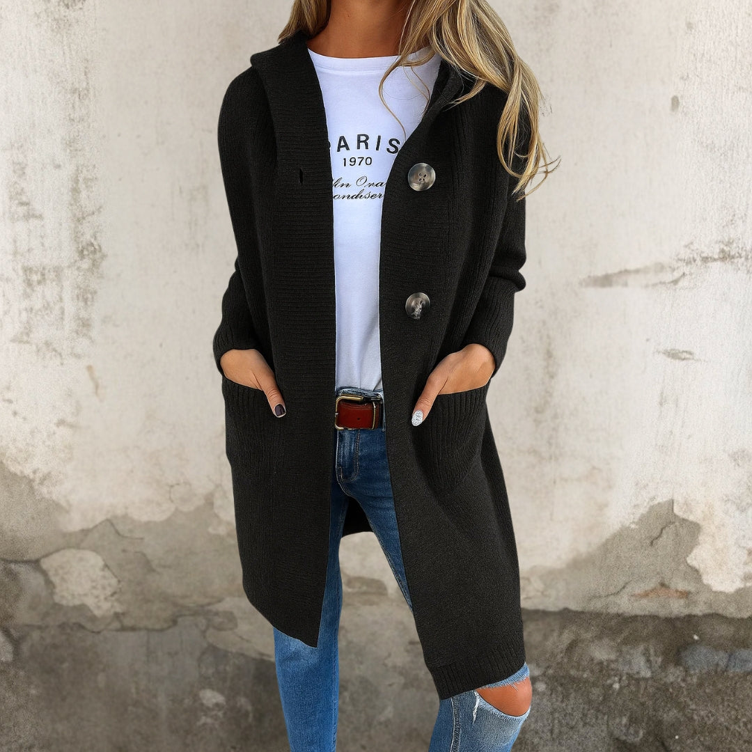 Paula™ | Elegante lange Strickjacke