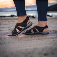 Alexis - Sandalen mit offenem Zehenbereich | Sandalen mit mehreren verstellbaren Riemen in Schwarz