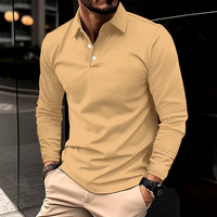 Konstantin | Herren Langarm Polo mit Kragen in Beige