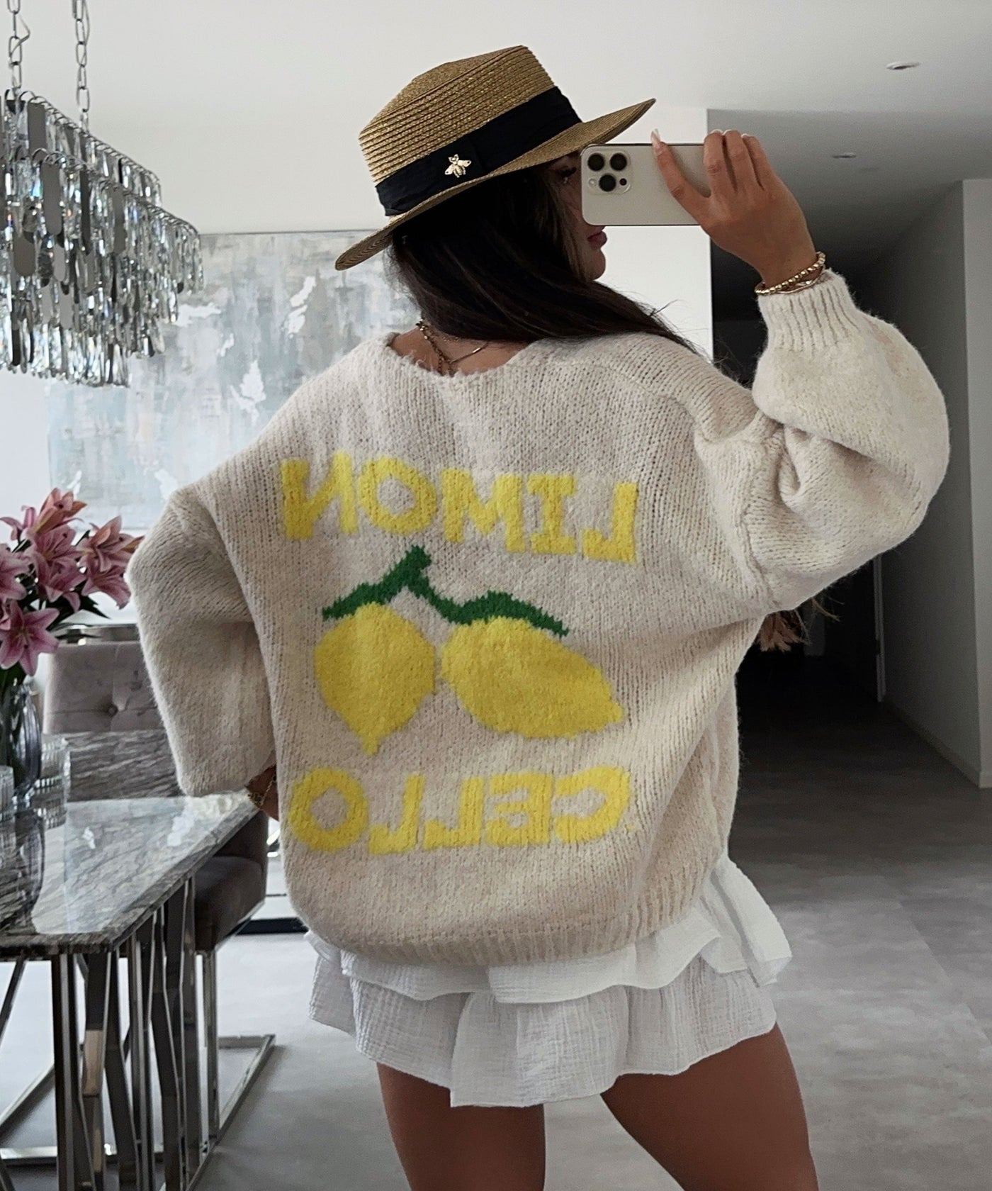 Fiona | Damenpullover mit Zitronenprint