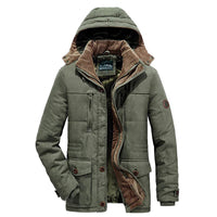 Winterjacke Herren | Fleece Gefüttert Kapuze in Grün
