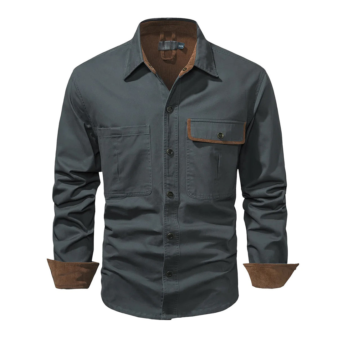 Langärmeliges Button-up-Hemd für Herren