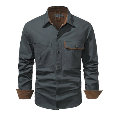 Langärmeliges Button-up-Hemd für Herren