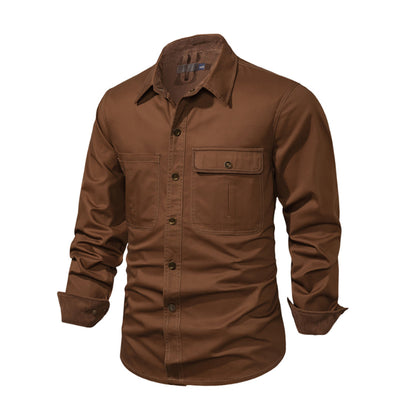 Langärmeliges Button-up-Hemd für Herren