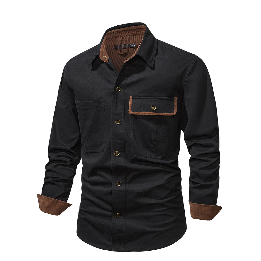 Langärmeliges Button-up-Hemd für Herren