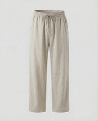 Herren Leinenhose Tunnelzug in Beige