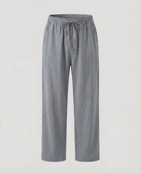 Herren Leinenhose Tunnelzug in Grau