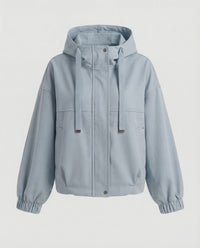 Damen Kapuzenjacke Oversize Reißverschluss in Blau