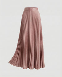 Damen Elegante Blickdichtes Futter Plissee Plissee-Maxirock in Pink