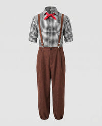 Johannes | Herren Trachten Lederhose & Oberteil Set in Braun