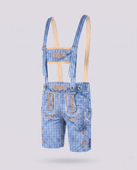 Patrick | Herren Traditionell Knielang Lederhose in Blau