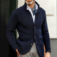Eleganter Herren Cardigan | Strickjacke Mit Knöpfen in Blau