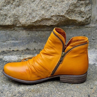 Stiefelette Damen Komfort Herbst | Modisch Reißverschluss in Gelb