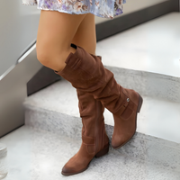 Damen Stiefel | Klassische hohe Stiefel für Alltag und Freizeit in Braun