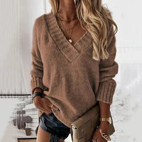 Gudrun | Damen Kuscheliger Feiner Strickpullover in Braun