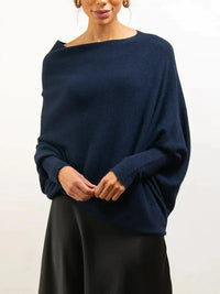Sophia | Weicher Vielseitiger Pullover in Dunkelblau