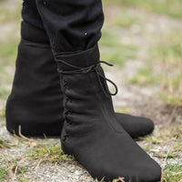 Mittelalterliche Lederstiefel für Männer - Gerald in Schwarz