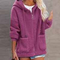 Warm gefütterte Damen-Kapuzenjacke - Ramona in Rosa