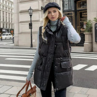 Warme & lässige Weste Jacke - Rayla in Schwarz