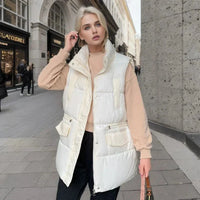 Warme & lässige Weste Jacke - Rayla in Beige