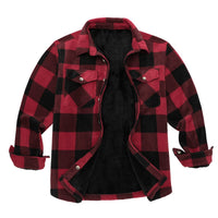 David | Stylische Holzfäller-Jacke Herren robust & warm in Rot