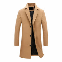 Langer Wintermantel für Männer - Robert in Beige