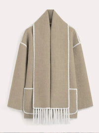 Stylischer Warmer Schal und Mantel - Roose in Khaki