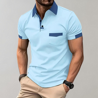 Reinhard | Herren Lässig Polohemd | Kurzarm in Himmelblau