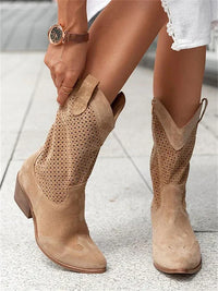 Wynona | Schicke Cowboy Stiefel mit Reißverschluss in Braun