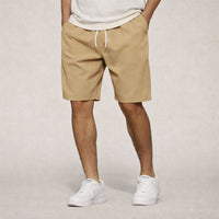 Robert | Elastischer Bund Helle Kordel Shorts in Khaki