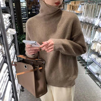 Pullover Damen Rollkragen Weich | Elegant & Warm in Kaffee