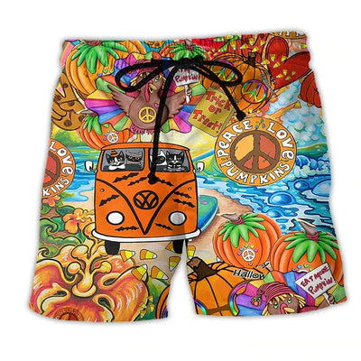 Herren Badeshorts für den Sommer mit Kordelzug und Grafikdruck