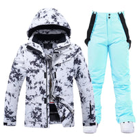 Damen Winter Skianzug | Jacke und Hose in Schwarz / Blau