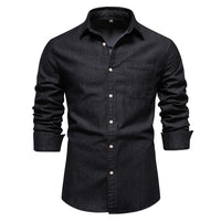 Hunter | Knopfleiste Classic-Fit Hemd in Schwarz