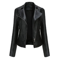 Stylische Slim Lederjacke - Doutzen in Schwarz