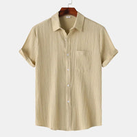 Edmund | Kurzarm Brusttasche Poloshirt in Beige