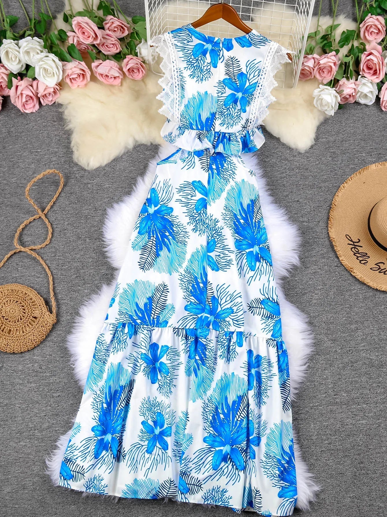 Margie - Trendiges ärmelloses Maxikleid aus Spitze