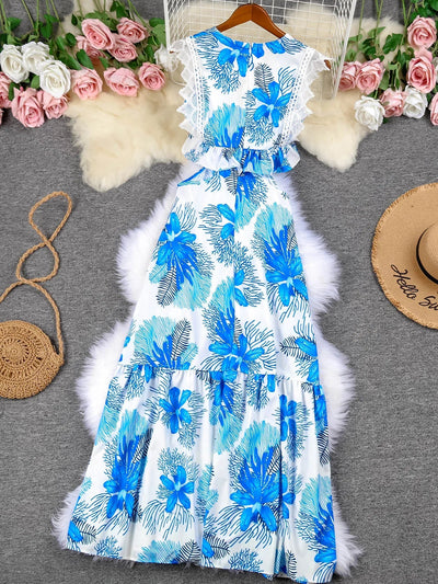 Margie - Trendiges ärmelloses Maxikleid aus Spitze