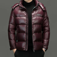 Stylische Daunen Jacke für Herren | Langarm in Burgund
