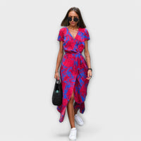 Eshel - Bequemes Kleid in Rot blau