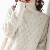 Cherry - Herbstlicher Rollkragenpullover in Beige
