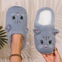 Hausschuhe Damen Katzenmotiv | Warm & Bequem in Grau