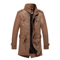 Cole™ Jaqueta de couro longa in Khaki