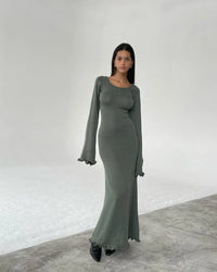 Isabella | Strick-Maxikleid in Grün