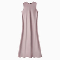 Elegantes Satinkleid - Stricktop-Kombinationsset in Rosa Glanz Satin