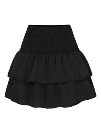 Livia-Blumige Rüschenshort für Frauen in Schwarz