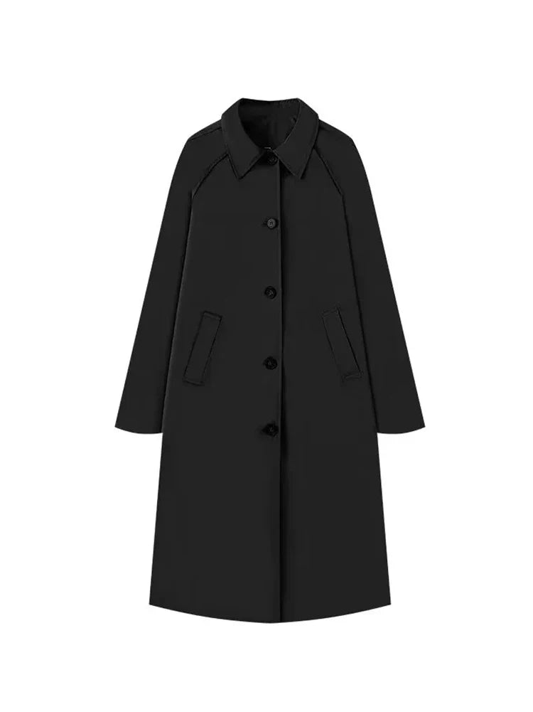Farah | Langer Trenchcoat Mit Karofutter